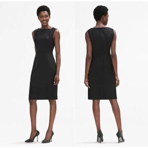 MM.LaFleur The Ryann Dress Jet Twill Sheath Black Wool Professional